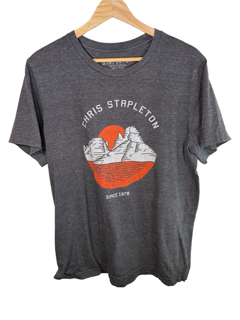 Chris Stapleton Men's Charcoal short sleeve graphic Tee with